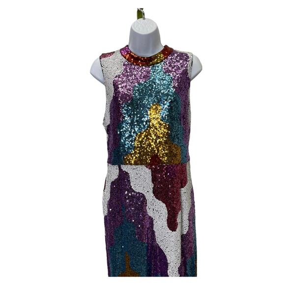 Anthropologie Hutch Abstract Sequin Jumpsuit - Size Small - Picture 5 of 9